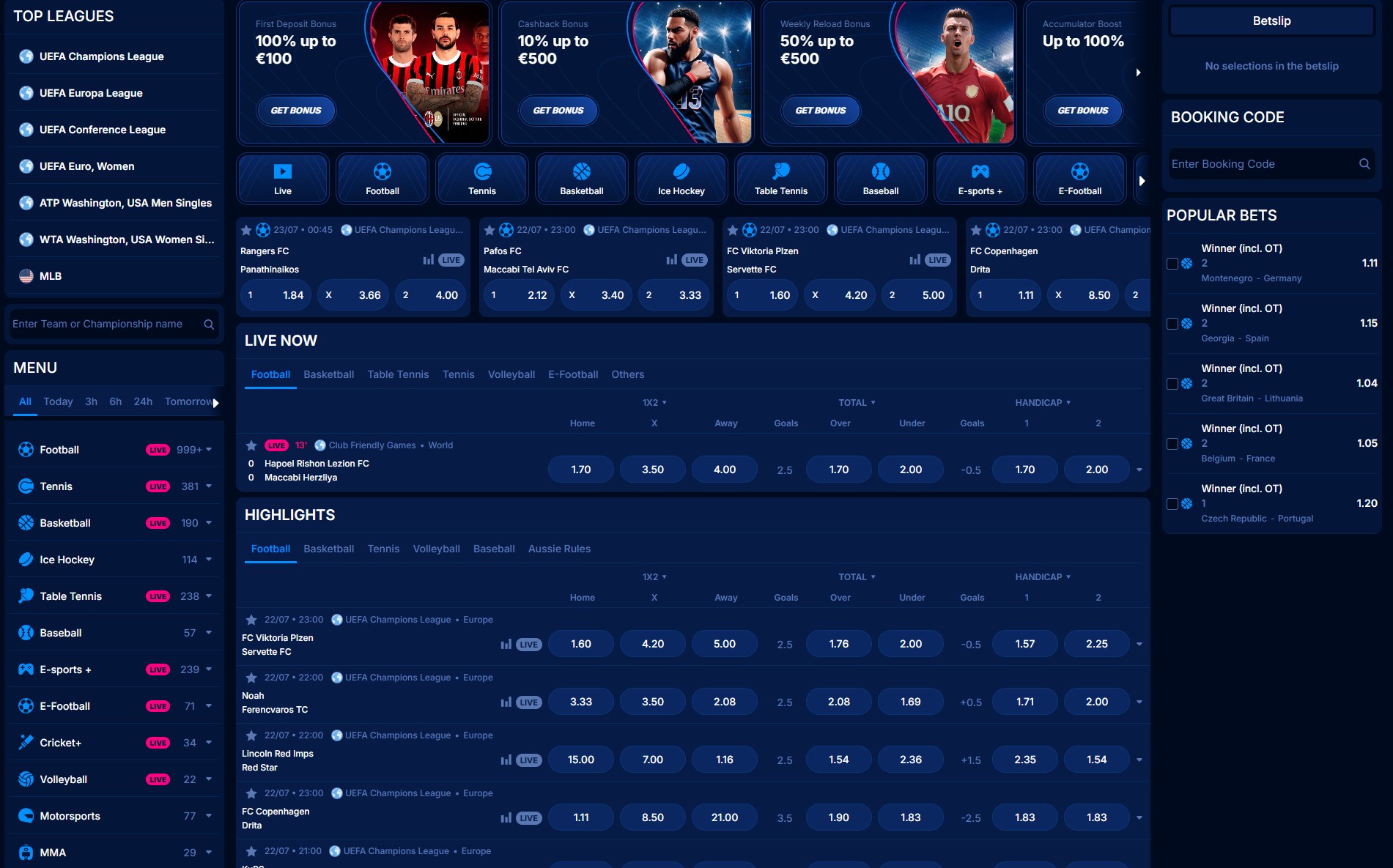 Boomerang Bet Live Wetten Interface