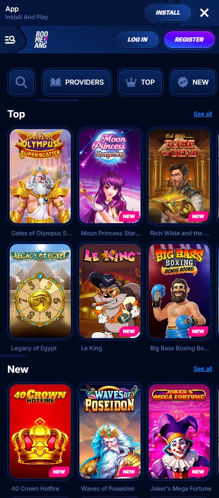 Boomerang Bet Mobile Slots