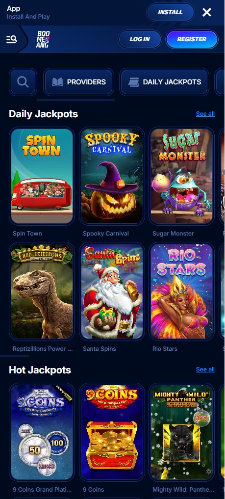 Boomerang Bet Slots am Handy